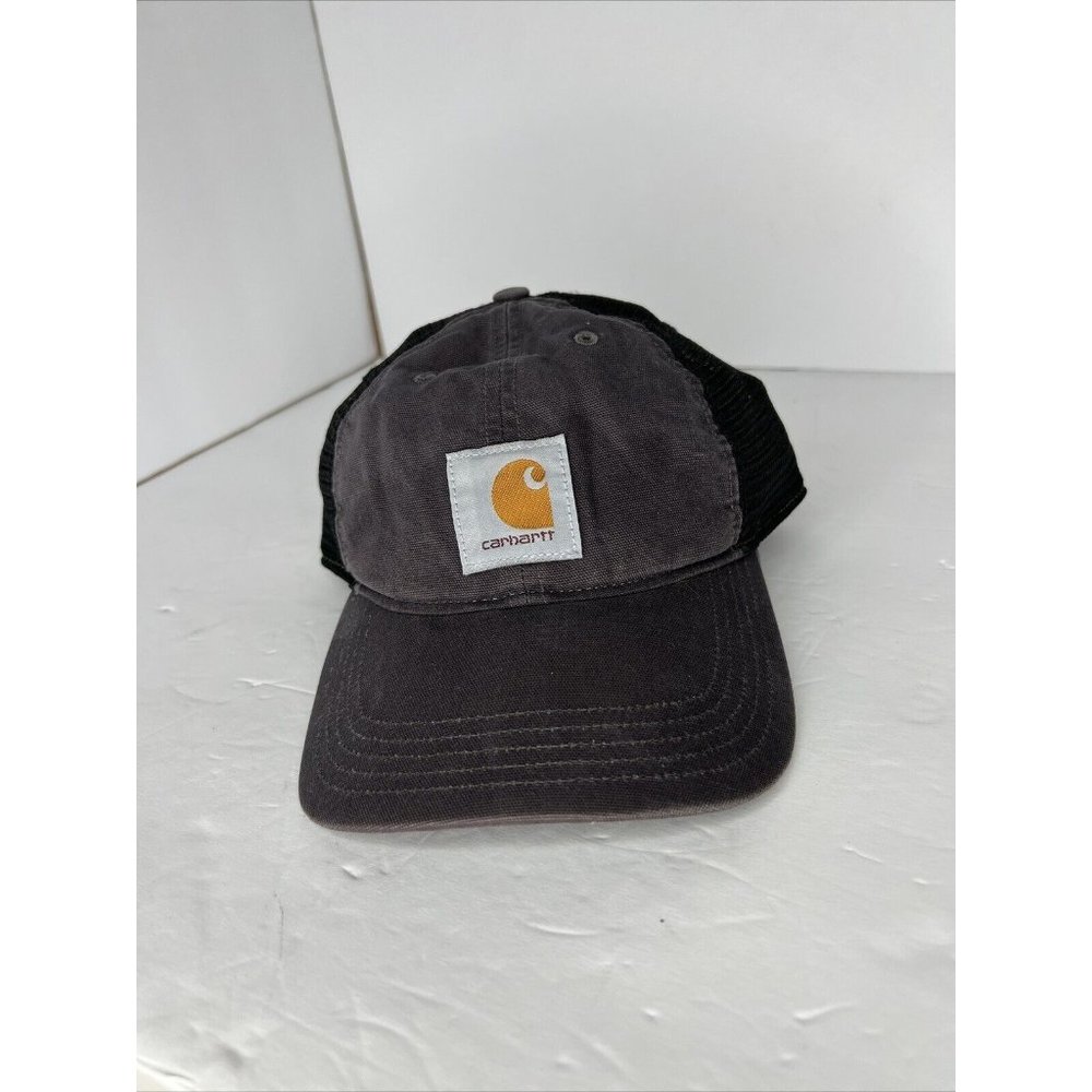 Carhartt‎ Adjustable Snap Back Mesh Embroidered Baseball Truckers Hat Cap Gray